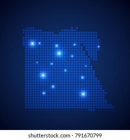 Egypt map page symbol for your web site design Egypt map logo, app, UI. Wire frame 3D mesh polygonal network line, design sphere, dot and structure. Egypt map.vector illustration eps 10