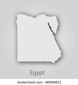 Egypt map in paper cut style.Abstract modern design background. Vector illustration EPS10