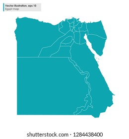 egypt map with regions vector illustration on white background