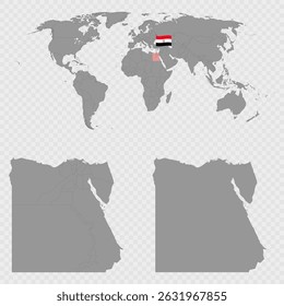 Ägypten Kartenset mit Weltlage.