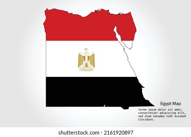 Rayas en el mapa de Egipto. Color de la ilustración del vector en el fondo blanco