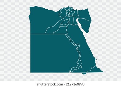 Egypt Map Teal Green Color on Backgound png