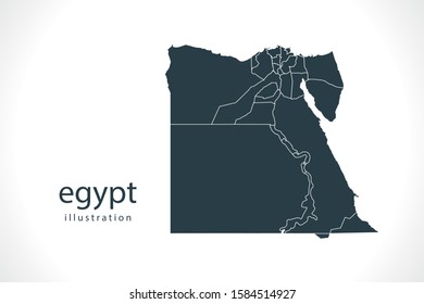 Egypt map vector, Abstract design vector illustration Eps 10. High Detailed on white background.