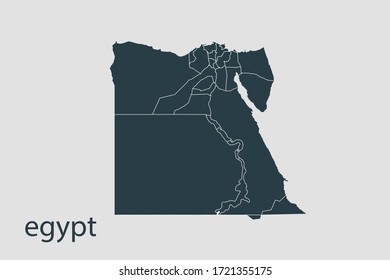egypt map vector, Abstract design vector illustration Eps 10. Navy color.High Detailed on white background.