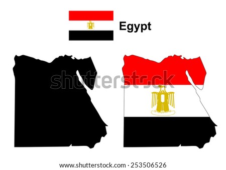 Egypt map vector, Egypt flag vector