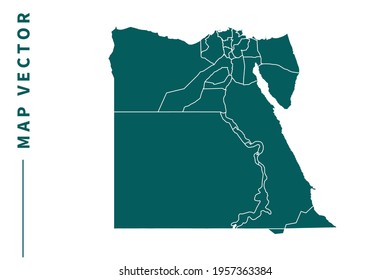 Egypt map vector. green color on white background.