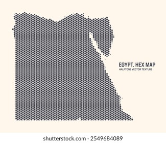 Egito Mapa Vetor Hexagonal Meio-Tom Padrão Isolar No Fundo De Luz. Textura Hex em forma de um mapa do Egito. Mapa do Contorno Militar Tecnológico Moderno do Egito para Projetos de Design ou Negócios