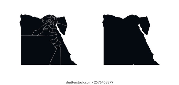 
Egypt Map vector icon. Map of Egypt Black Silhouette.