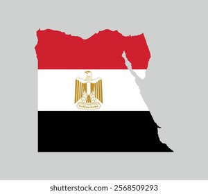 Egypt Map vector icon. Map of Egypt in Flag colors.