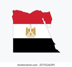 Egypt Map vector icon. Map of Egypt in Flag colors.