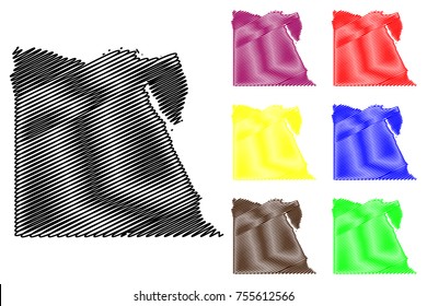 Egypt map vector illustration, scribble sketch Egypt