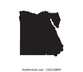 Egypt map vector, isolated on white background. black map template for web site pattern, anual report, inphographics, logo, app, ui, travel. Vector eps10.