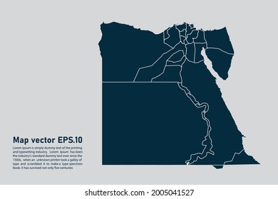 Egypt map vector. isolated on light gray background