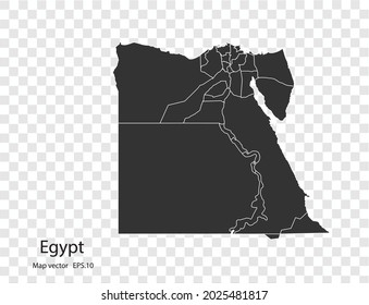 Egypt map vector, isolated on transparent background