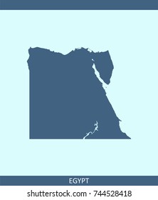 Egypt map vector outline illustration in blue background
