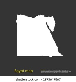 Egypt map white color High Detailed on dark background. Abstract design vector illustration eps 10