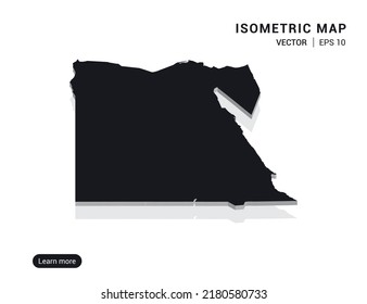 Egypt map white on pink background with 3d isometric vector illustration