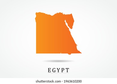 Mapa de Egipto - Mapa Mundial Plantilla vectorial internacional con color degradado de naranja aislado en fondo blanco - Ilustración vectorial eps 10