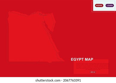 Egypt Map - World Map International vector template with red color and outline sketch isolated on red background for education, design, website, banner - Vector illustration eps 10