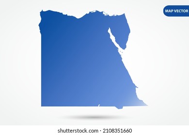 Egypt Map - World Map International vector template with Blue gradient color isolated on white background for design, education, website, infographic - Vector illustration eps 10