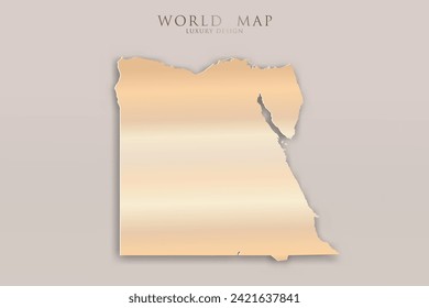 Egypt Map - World map International vector template with 3D, gold luxury design including shadow on bright background for design, education, website, infographic - Vector illustration eps 10