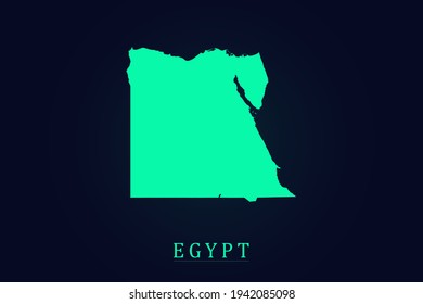 Egypt Map - World map vector template with green color gradient isolated on dark background - Vector illustration eps 10