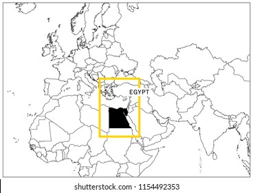 Egypt map yellow frame geography national 