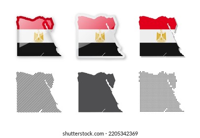 Egypt - Maps Collection. Six maps of different designs. Set of vector illustrations