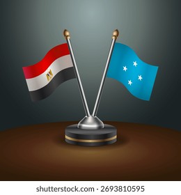 La tabla de EGIPTO y Micronesia señala la relación con el fondo de gradiente. Ilustración vectorial