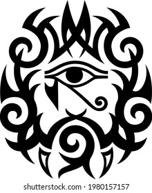 egypt mystic Eye of Horus black tattoo vector design art abstract graphic illustration drawing decoration decorative pattern