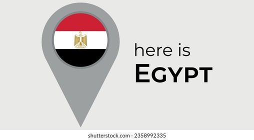 Egypt national flag map marker pin icon illustration