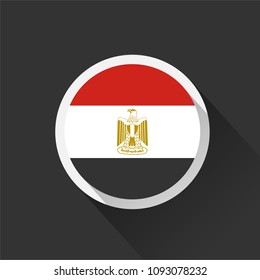 Egypt national flag on dark background. Vector illustration.