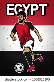 Egypt National Football Team with Flag Background