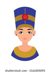 Egypt Nefertiti Statue Icon Isolated