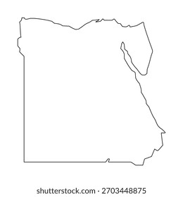 Mapa esquemático de Egipto. Mapa de Vector de Egipto. Mapa de Egipto sobre fondo blanco