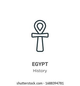 Egypt outline vector icon. Thin line black egypt icon, flat vector simple element illustration from editable history concept isolated stroke on white background