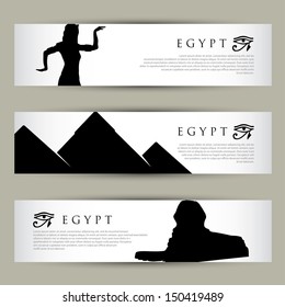 Egypt paper banners - vector illustration