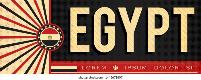 Egypt Patriotic Banner design, typographic vector illustration, Egyptian Flag colors