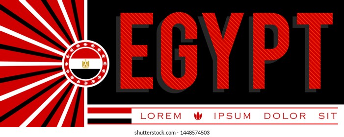 Egypt Patriotic Banner design, typographic vector illustration, Egyptian Flag colors