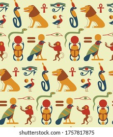 Egypt pattern seamless design. Decoration textile and paper series