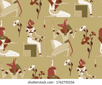 Egypt pattern seamless design. Decoration textile and paper series