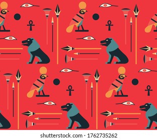 Egypt pattern seamless design. Decoration textile and paper series