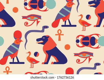 Egypt pattern seamless design. Decoration textile and paper series