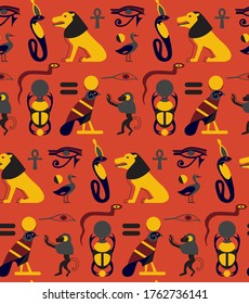 Egypt pattern seamless design. Decoration textile and paper series