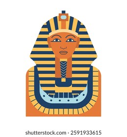 Egypt pharaoh icon. Ancient egyptian sphinx in flat design.