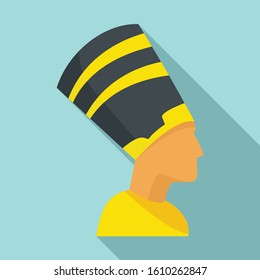 Egypt pharaoh icon. Flat illustration of Egypt pharaoh vector icon for web design