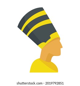 Egypt pharaoh icon. Flat illustration of Egypt pharaoh vector icon isolated on white background