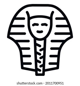 Ägypten-Pharao-Ikone. Umriss Ägypten Pharao-Vektorsymbol für Webdesign einzeln auf weißem Hintergrund