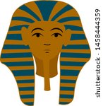 Egypt pharaoh, illustration, vector on white background.