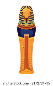 egypt pharaoh tutankhamen icon isolated